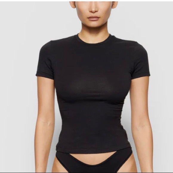 SKIMS cotton jersey tshirt in Soot size L new with tag - Picture 2 of 4